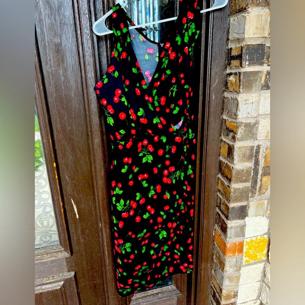 Stop staring cherry wiggle dress